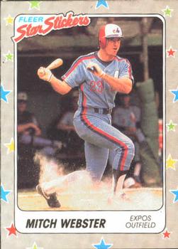 1988 Fleer Sticker Baseball Cards        099      Mitch Webster